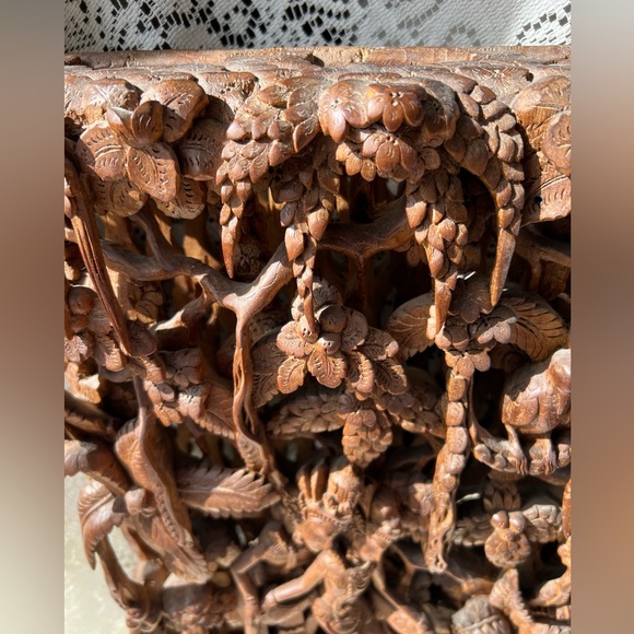 Vintage Balinese Carved Wood Sculptural Wall Panel Rama Sita - Picture 5 of 17